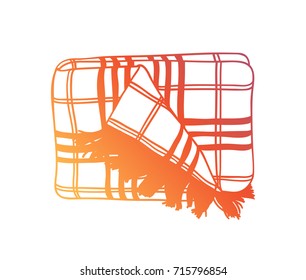 Hand drawn illustration plaid. Creative ink art work. Actual vector drawing
