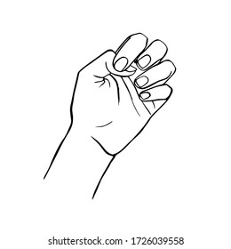 Hand drawn illustration. Pointer sign, vector gesture.