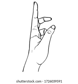 Hand drawn illustration. Pointer sign, vector gesture.