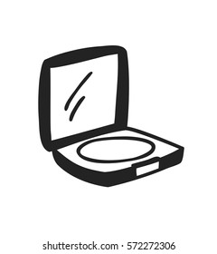 Hand drawn illustration powder. Creative ink art work. Actual vector drawing