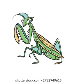 Hand drawn illustration of praying mantis vector file