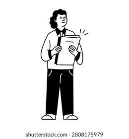 A hand drawn illustration of professional prosecutor