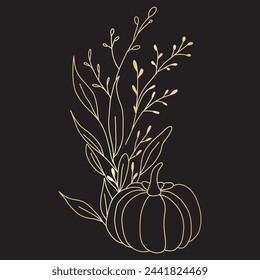 hand drawn illustration of a pumpkin