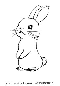 ilustração desenhada à mão de um coelho