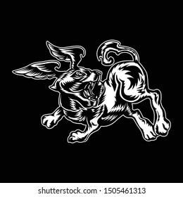 Hand Drawn Illustration of Rabbit for Mascot Logo