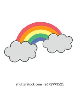 Dibujado a mano ilustración de un arco iris