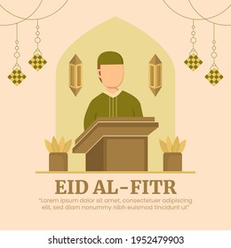 Handgezeichnete Illustration des Grußkonzepts von Rmadan oder eid al fitr days auf weißem Hintergrund. Vektorgrafik