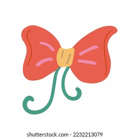 Ilustración dibujada a mano del arco rojo. Elemento de decoración de estilo doodle
