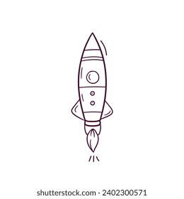 Handgezeichnete Illustration von Raketensymbol. Doodle-Vektorgrafik-Illustration