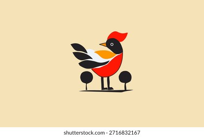 Dibujado a mano ilustración de un gallo de pollo