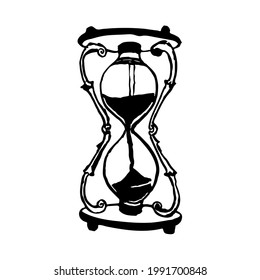 Hand drawn illustration of sandglass or hourglass