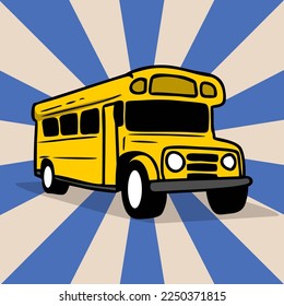 hand drawn illustration of school bus