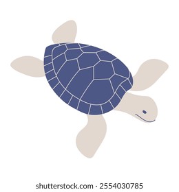 Hand drawn illustration of sea ​​turtle for summer and beach themed designs