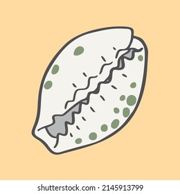 A hand drawn illustration of a seashell. Tropical underwater design element. A vector illustration EPS10