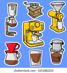 conjunto de ilustraciones dibujadas a mano del café