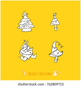 Hand drawn illustration set / Happy Holiday - vector