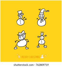 Hand drawn illustration set / Happy Holiday - vector