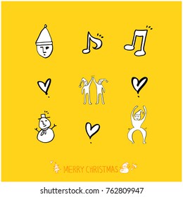 Hand drawn illustration set / Happy Holiday - vector