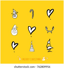 Hand drawn illustration set / Happy Holiday - vector