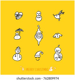 Hand drawn illustration set / Happy Holiday - vector