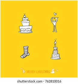 Hand drawn illustration set / Happy Holiday - vector