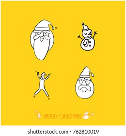 Hand drawn illustration set / Happy Holiday - vector