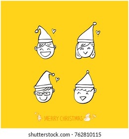 Hand drawn illustration set / Happy Holiday - vector