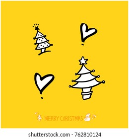 Hand drawn illustration set / Happy Holiday - vector