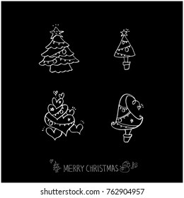 Hand drawn illustration set / Happy Holiday - vector