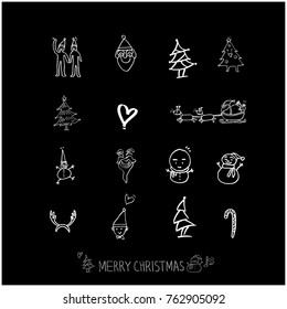 Hand drawn illustration set / Happy Holiday - vector