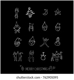 Hand drawn illustration set / Happy Holiday - vector