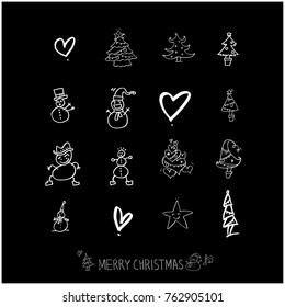 Hand drawn illustration set / Happy Holiday - vector