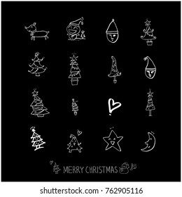 Hand drawn illustration set / Happy Holiday - vector