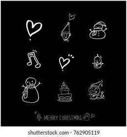 Hand drawn illustration set / Happy Holiday - vector