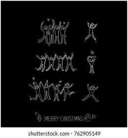 Hand drawn illustration set / Happy Holiday - vector