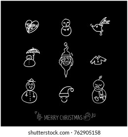 Hand drawn illustration set / Happy Holiday - vector