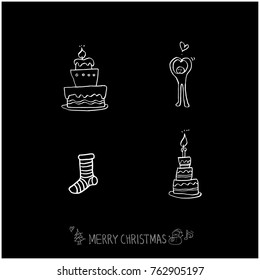 Hand drawn illustration set / Happy Holiday - vector
