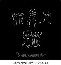 Hand drawn illustration set / Happy Holiday - vector