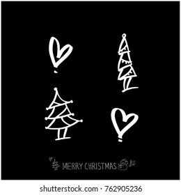 Hand drawn illustration set / Happy Holiday - vector