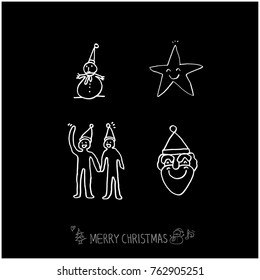 Hand drawn illustration set / Happy Holiday - vector