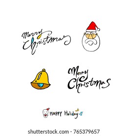 Hand drawn illustration set / Happy Holiday - vector