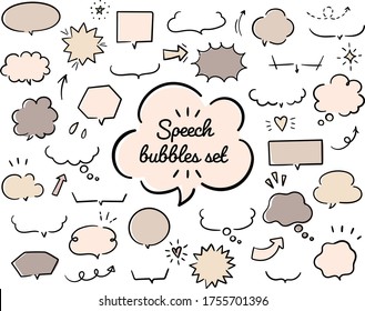 handgezeichnete Illustrationssammlung von Sprachblasen.