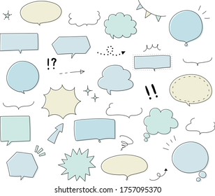 conjunto ilustrativo a mano de burbujas de voz.