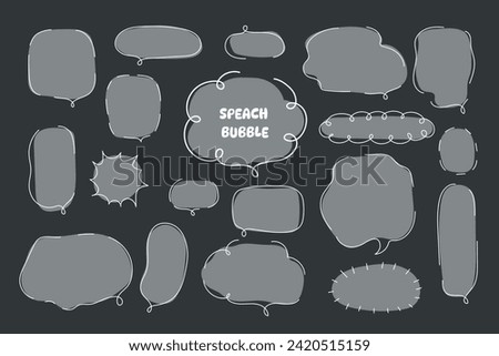 hand drawn illustration set of speech bubbles.