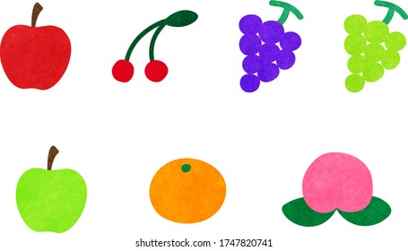 Hand drawn illustration set of various fruits
