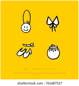 Hand drawn illustration set - vector