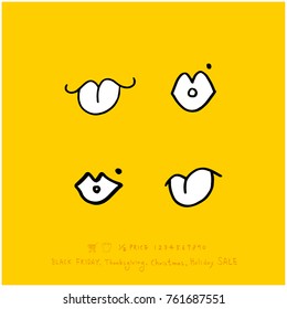Hand drawn illustration set - vector