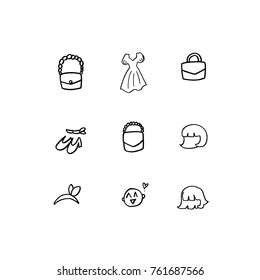 Hand drawn illustration set - vector
