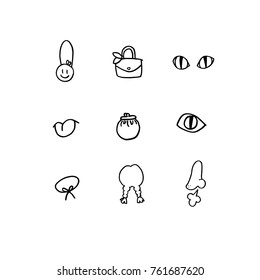 Hand drawn illustration set - vector