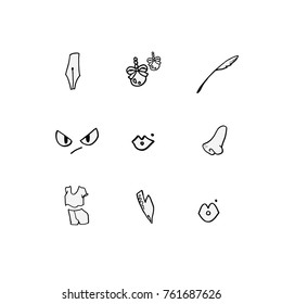 Hand drawn illustration set - vector